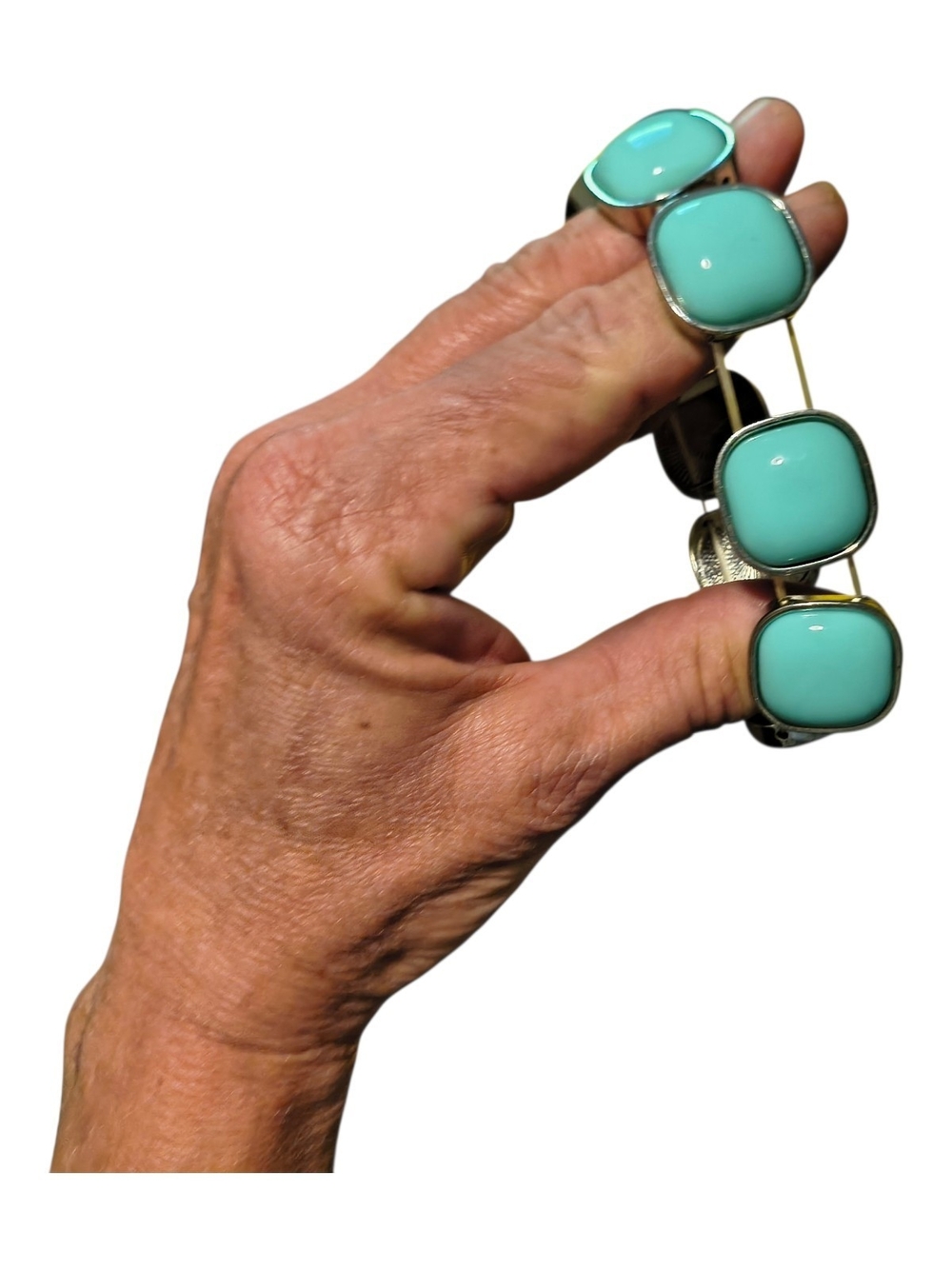 Turquoise Cushion Stone Stretch Bracelet